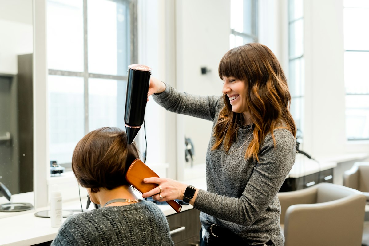 Bright neighborhood salon interior